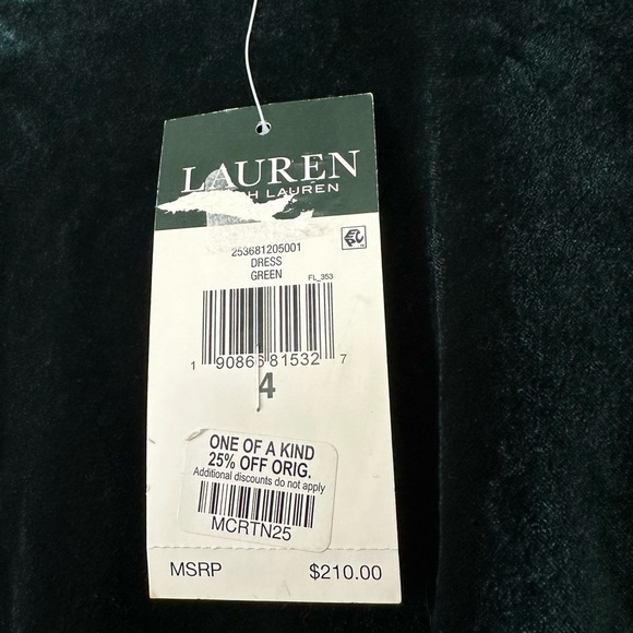 Lauren Ralph Lauren Dark Green Velvet Maxi Gown - Picture 5 of 7